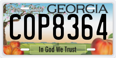 GA license plate COP8364