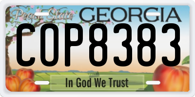 GA license plate COP8383