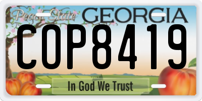 GA license plate COP8419