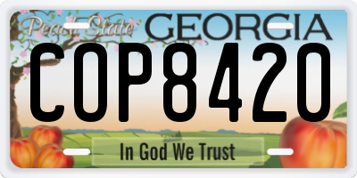 GA license plate COP8420