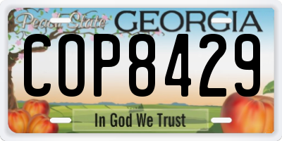 GA license plate COP8429