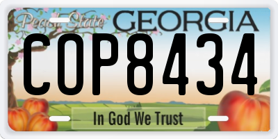 GA license plate COP8434