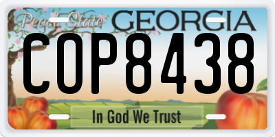 GA license plate COP8438