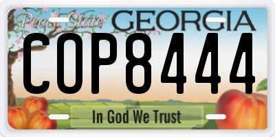 GA license plate COP8444