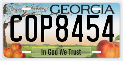 GA license plate COP8454