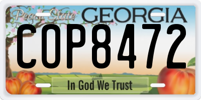 GA license plate COP8472