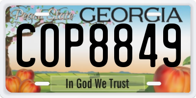 GA license plate COP8849