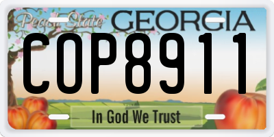 GA license plate COP8911