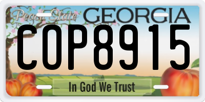 GA license plate COP8915