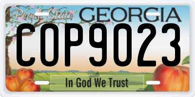 GA license plate COP9023