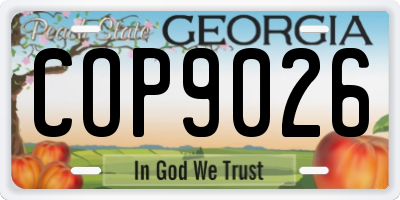 GA license plate COP9026