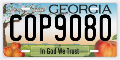 GA license plate COP9080