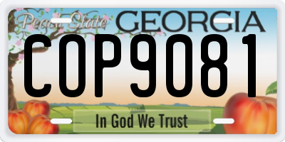 GA license plate COP9081
