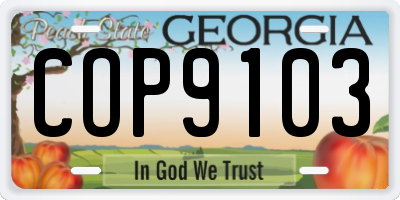 GA license plate COP9103