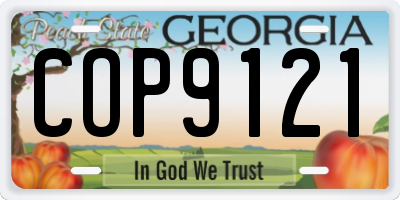 GA license plate COP9121