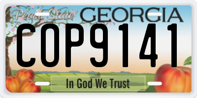 GA license plate COP9141