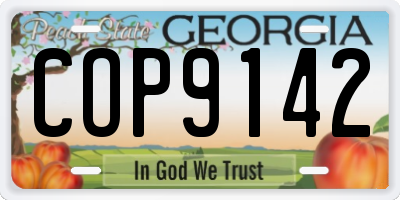 GA license plate COP9142
