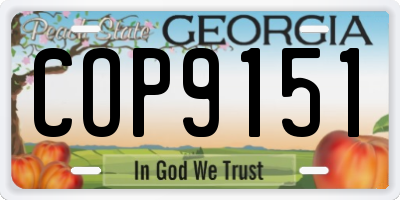 GA license plate COP9151