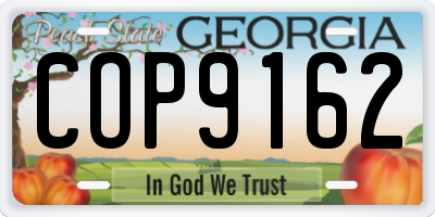 GA license plate COP9162