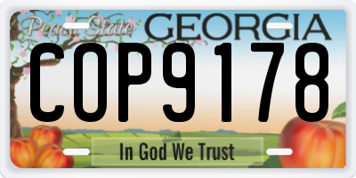 GA license plate COP9178