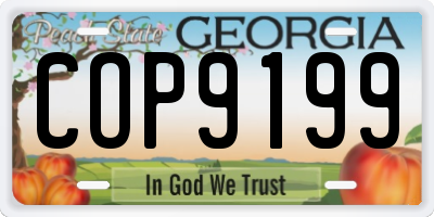 GA license plate COP9199