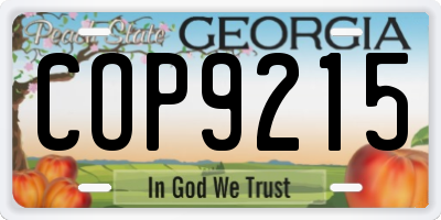 GA license plate COP9215
