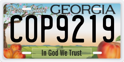 GA license plate COP9219
