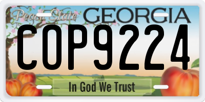 GA license plate COP9224