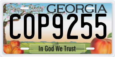 GA license plate COP9255