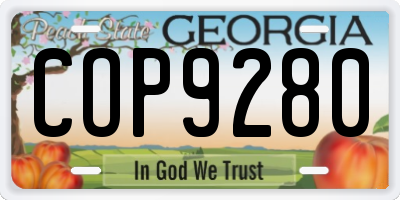 GA license plate COP9280