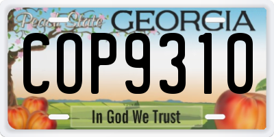 GA license plate COP9310