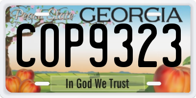 GA license plate COP9323