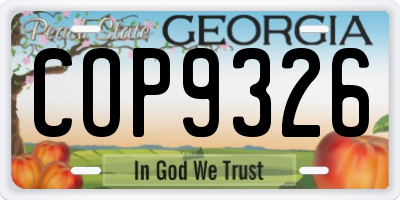 GA license plate COP9326