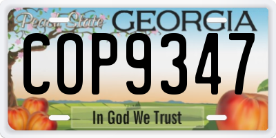 GA license plate COP9347