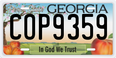GA license plate COP9359