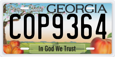 GA license plate COP9364