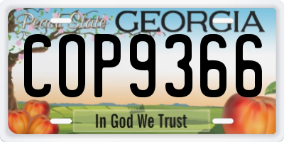 GA license plate COP9366