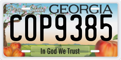 GA license plate COP9385