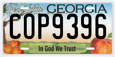GA license plate COP9396