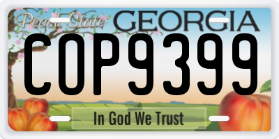 GA license plate COP9399