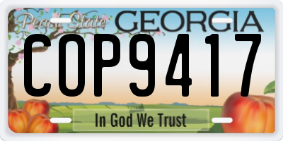 GA license plate COP9417