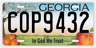 GA license plate COP9432