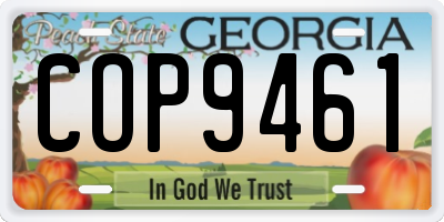 GA license plate COP9461