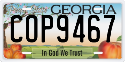 GA license plate COP9467