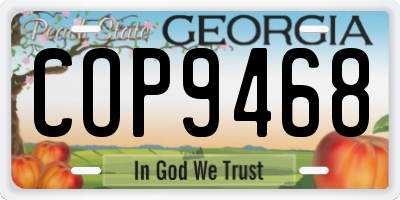 GA license plate COP9468