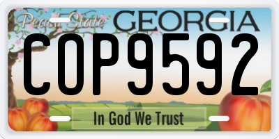 GA license plate COP9592