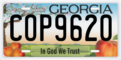 GA license plate COP9620
