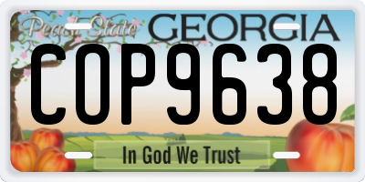 GA license plate COP9638
