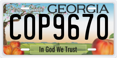 GA license plate COP9670