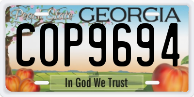 GA license plate COP9694